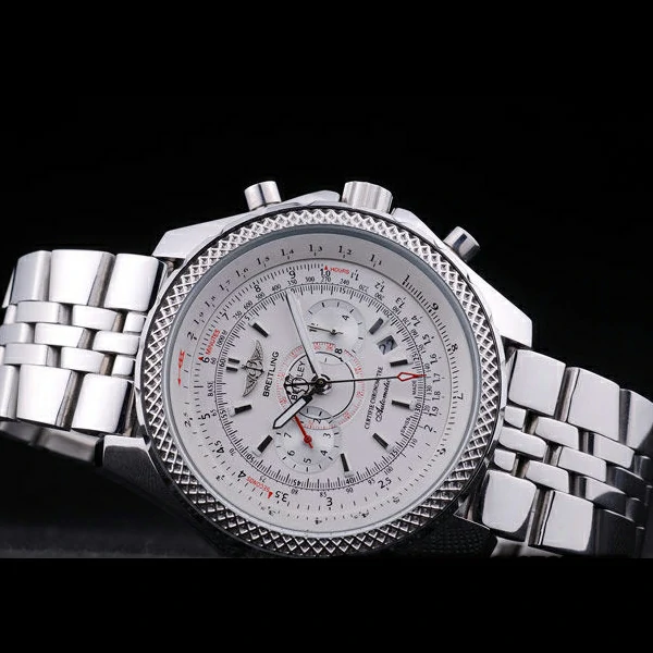 Breitling Bentley Chronograph White Dial Stainless Steel Strap new58294