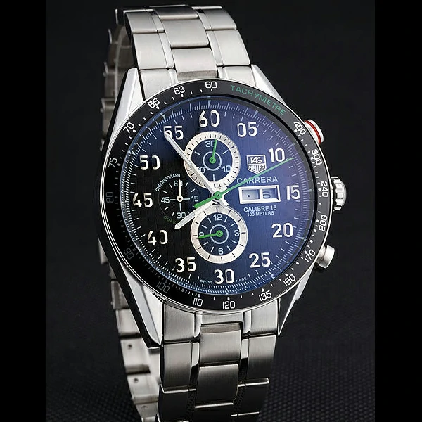 Carrera Black Dial Calibre 16 Link Tag Heuer Watch new57909