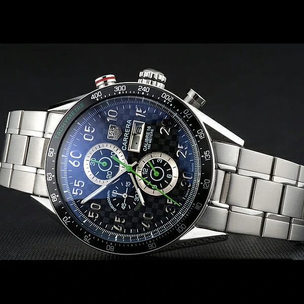 Carrera Black Dial Calibre 16 Link Tag Heuer Watch new57909