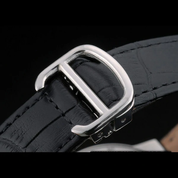 Cartier Ballon Bleu 38mm Black Dial Stainless Steel Case Black Leather Bracelet new59120