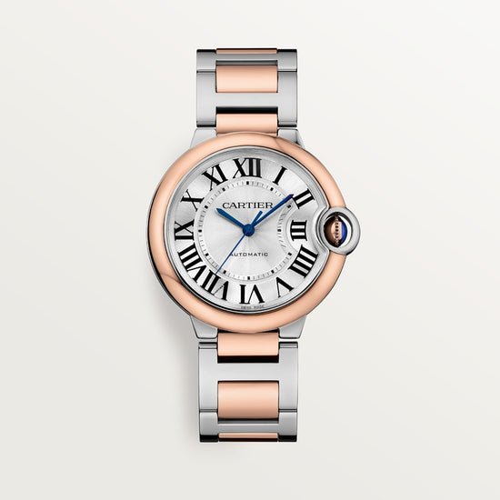 Cartier Replica Watch Ballon Bleu, Stainless Steel and 18k Rose Gold, 36mm, Ladies, W2BB0033