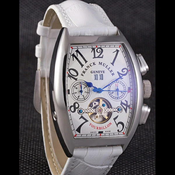 Franck Muller Casablanca White Croco Leather Strap White Dial new59264