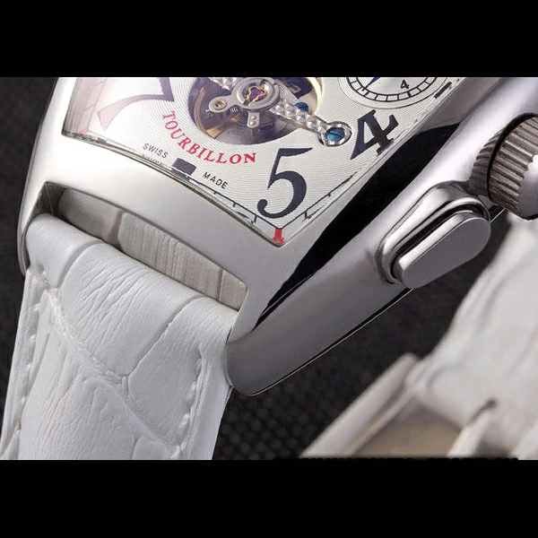 Franck Muller Casablanca White Croco Leather Strap White Dial new59264
