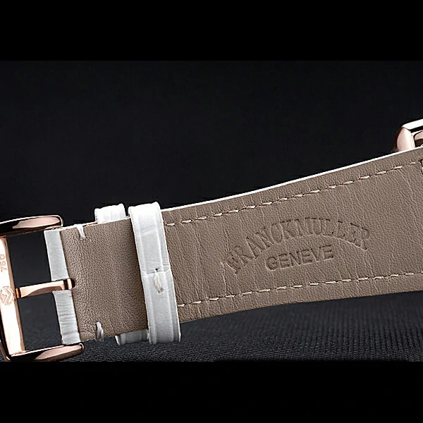 Franck Muller Master Square Diamonds Dial Diamonds Case White Leather Band new60257