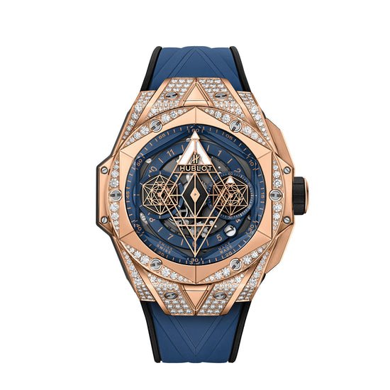 Hublot Replica Watch Big Bang SANG BLEU II KING GOLD BLUE PAVÉ 418.OX.5108.RX.1604.MXM20