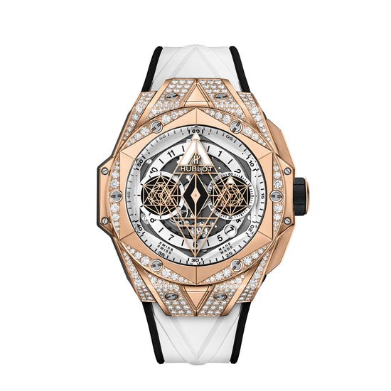 Hublot Replica Watch Big Bang SANG BLEU II KING GOLD WHITE PAVÉ 418.OX.2001.RX.1604.MXM20