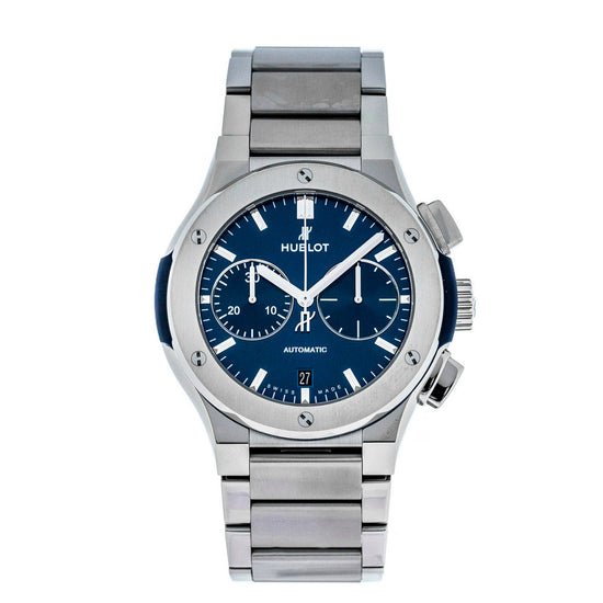 Hublot Replica Watch Classic Fusion Blue Chronograph Titanium Bracelet 45mm, 520.NX.7170.NX