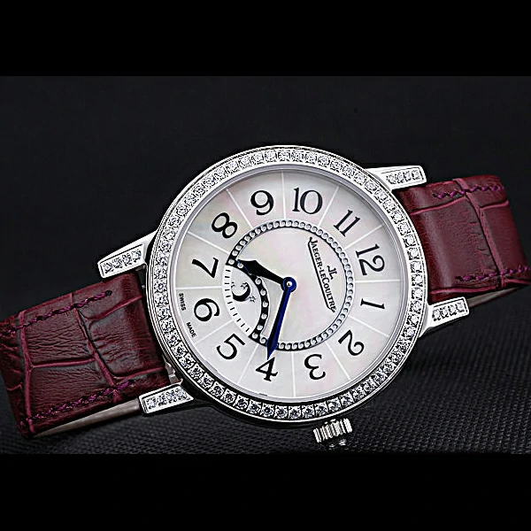 Jaeger LeCoultre Rendez Vous White Dial Purple Leather Strap new59991