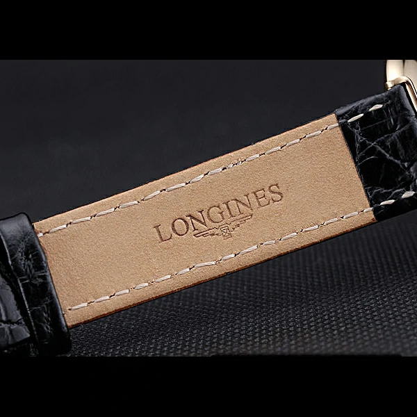 Longines La Grande Classique White Dial Diamond Bezel Black Leather Band Homme new60035