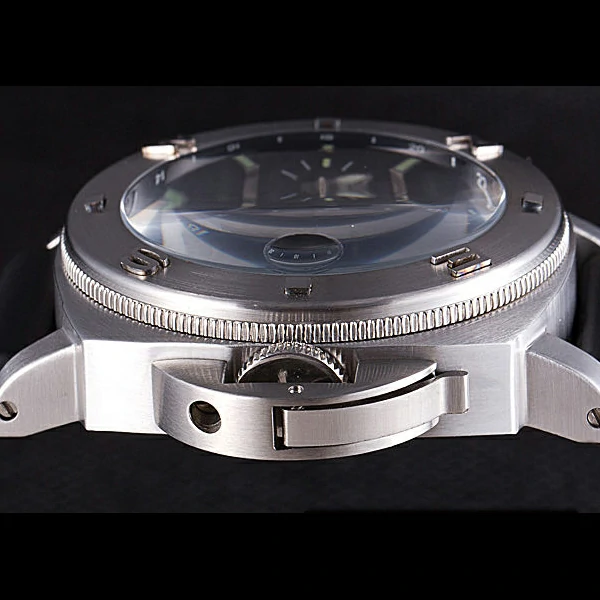 Panerai Luminor Brushed Stainless Steel Case Black Dial Black Rubber Strap new58217