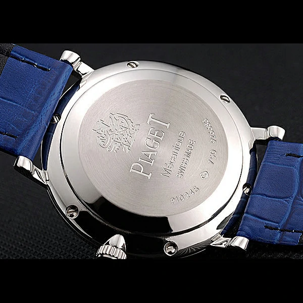 Piaget Altiplano Silver Case Blue Dial Blue Leather Bracelet new60518