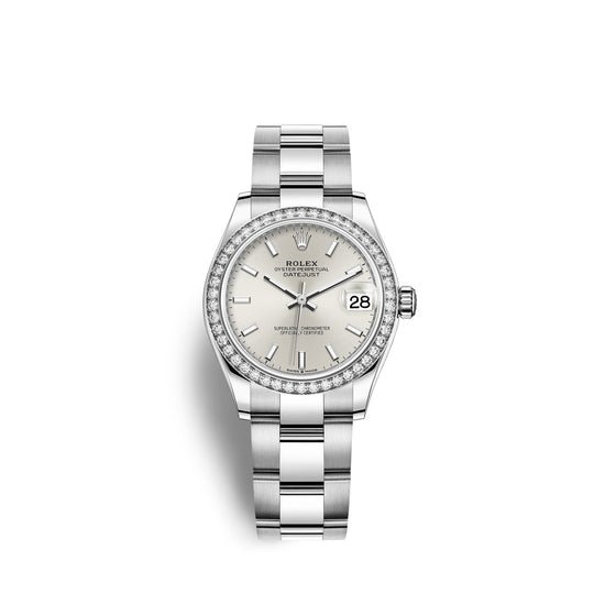 Rolex Replica Watch Datejust 31, Oystersteel, 18kt White Gold and diamonds, 278384RBR-0015