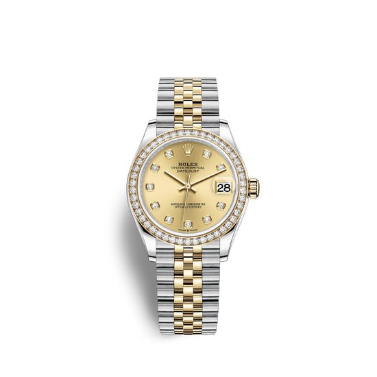 Rolex Replica Watch Datejust 31, Oystersteel, 18kt Yellow Gold and diamonds, 278383RBR-0026