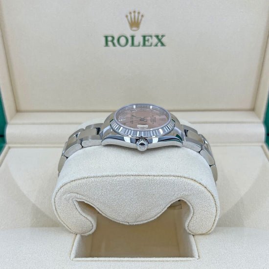 Rolex Replica Watch Datejust 31, Oystersteel and 18k White Gold with Diamonds, Pink Roman dial, 31mm, Fluted, Oyster, 278274-0023
