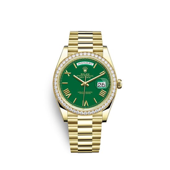 Rolex Replica Watch Day-Date, 40mm, 18k Yellow Gold and Diamonds, 228348rbr-0040