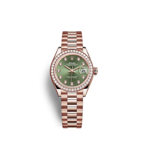Rolex Replica Watch Lady-Datejust 28, 18kt Everose Gold and diamonds, 279135RBR-0014
