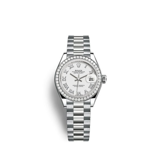 Rolex Replica Watch Lady-Datejust 28mm, 18k White Gold, 279139rbr-0013