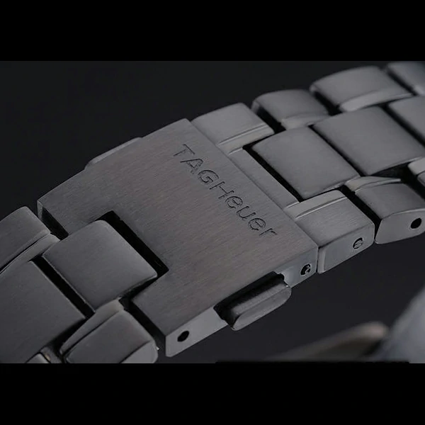 Tag Heuer Carrera Ion Plated Stainless Steel Bracelet Black Dial new59438