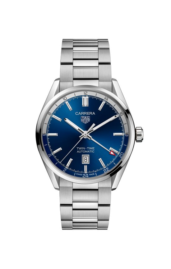TAG Heuer Carrera Twin-Time Calibre 7 GMT, Stainless Steel, 41mm, WBN201A.BA0640