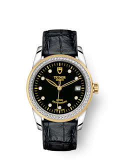 Tudor Replica Watch Glamour Date, Stainless Steel and 18k Yellow Gold with Diamond-set dial and Diamond-set bezel, 36mm, M55023-0046