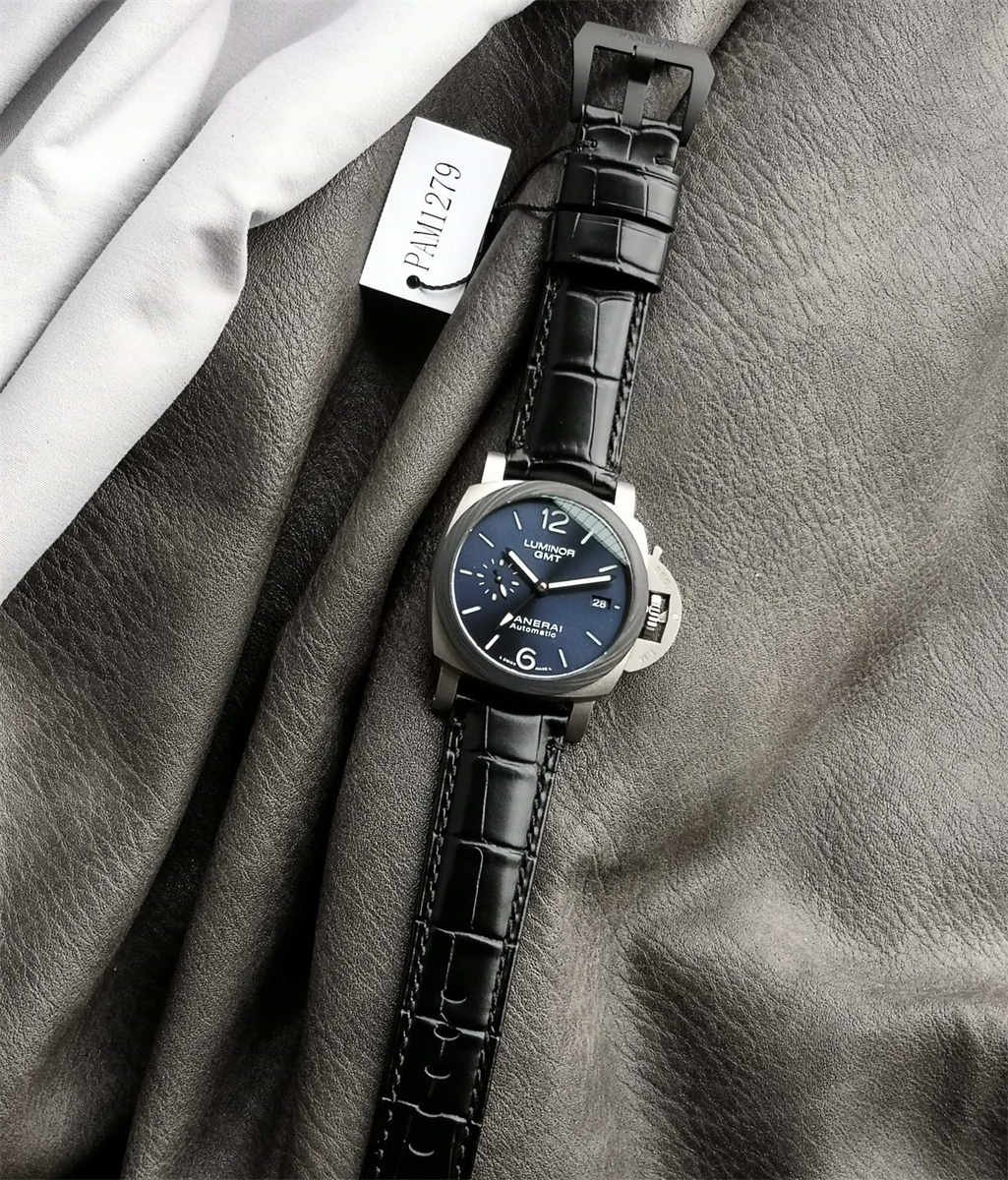 VSF Panerai PAM01279 – 42mm Titanium Luminor GMT Blue Sunburst Dial Replica